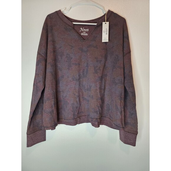 Natural Reflexion Large Long Sleeve Sweater Brown Camo - Picture 1 of 3
